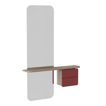 One More Look Spejl - Oak/Ruby Red - H: 118 cm - Umage