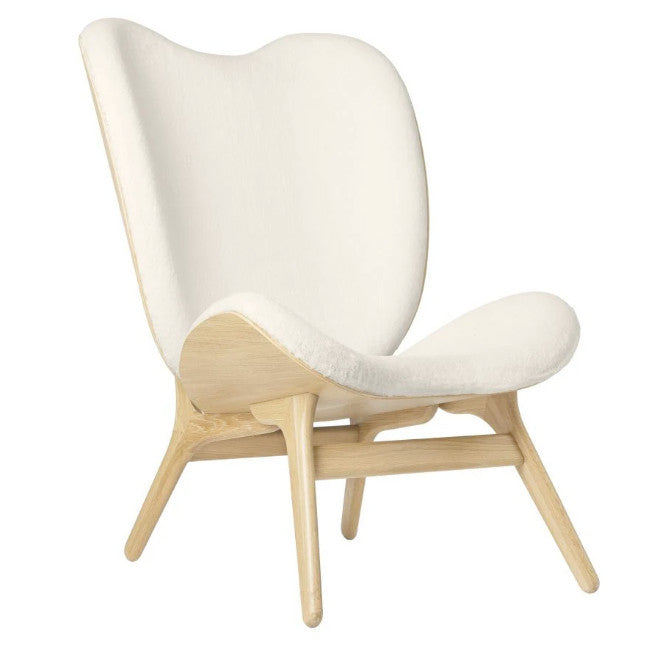 A Conversation Piece Tall Lænestol - Oak / Teddy White - H: 106 cm - Umage