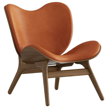 A Conversation Piece Lænestol - Dark Oak/Rust Dunes læder - H: 83 cm - Umage