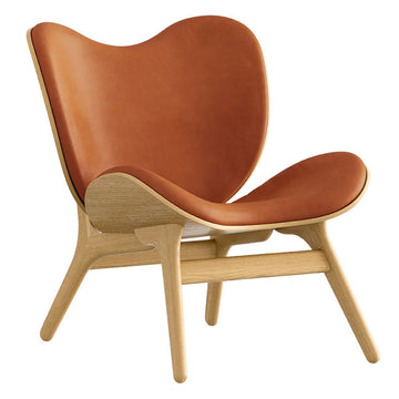 A Conversation Piece Lænestol - Oak/Rust Dunes læder - H: 83 cm - Umage