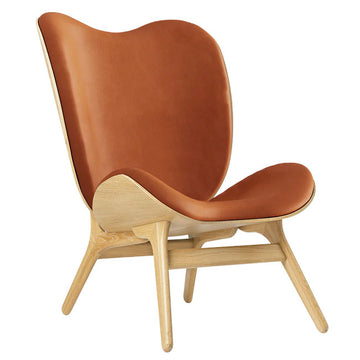 A Conversation Piece Tall Lænestol - Oak / Rust Dunes læder - H: 106 cm - Umage