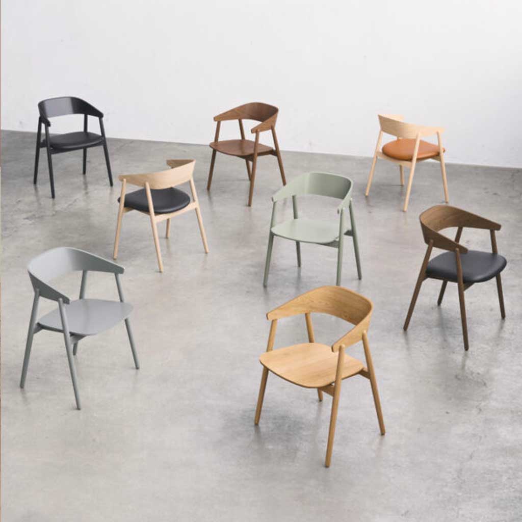 AC2 spisebordsstol - Bøg Sort mat lak / Polster - Andersen Furniture