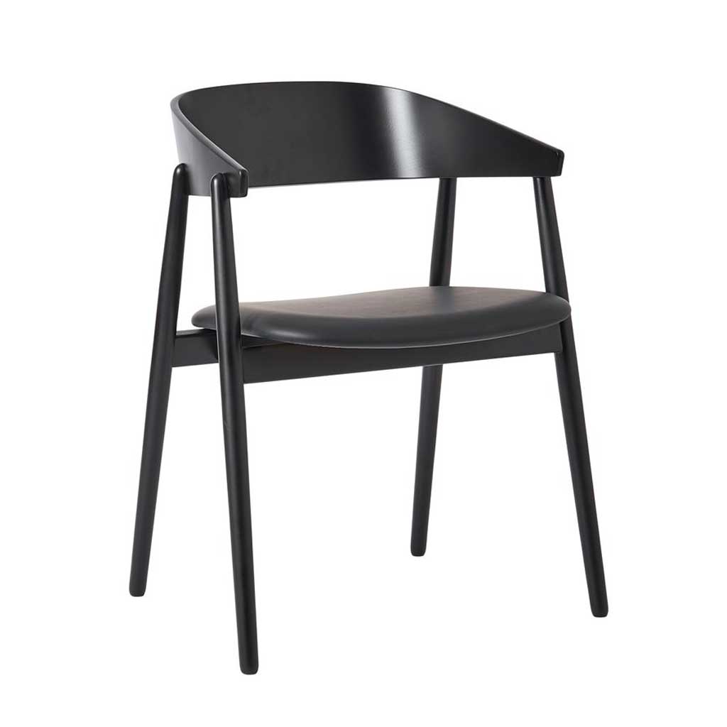 AC2 spisebordsstol - Bøg Sort mat lak / Polster - Andersen Furniture