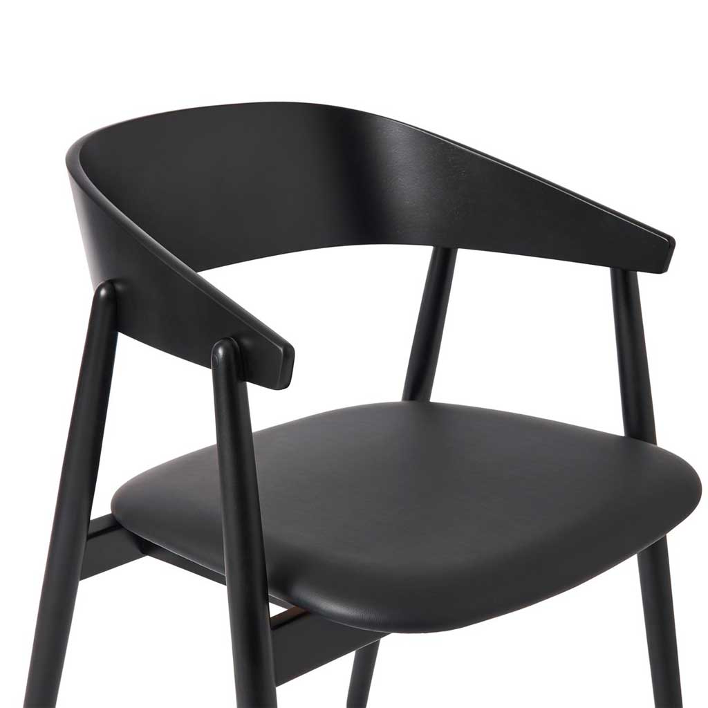 AC2 spisebordsstol - Bøg Sort mat lak / Polster - Andersen Furniture