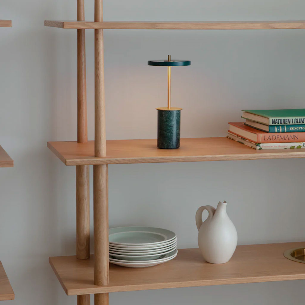 Asteria Move Mini Trådløs Bordlampe - Green Marble - H: 25.5 cm - Umage