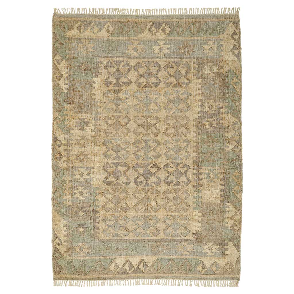 Bashir Jute Kelim Gulvtæppe - Beige/Grey - Liv Interior