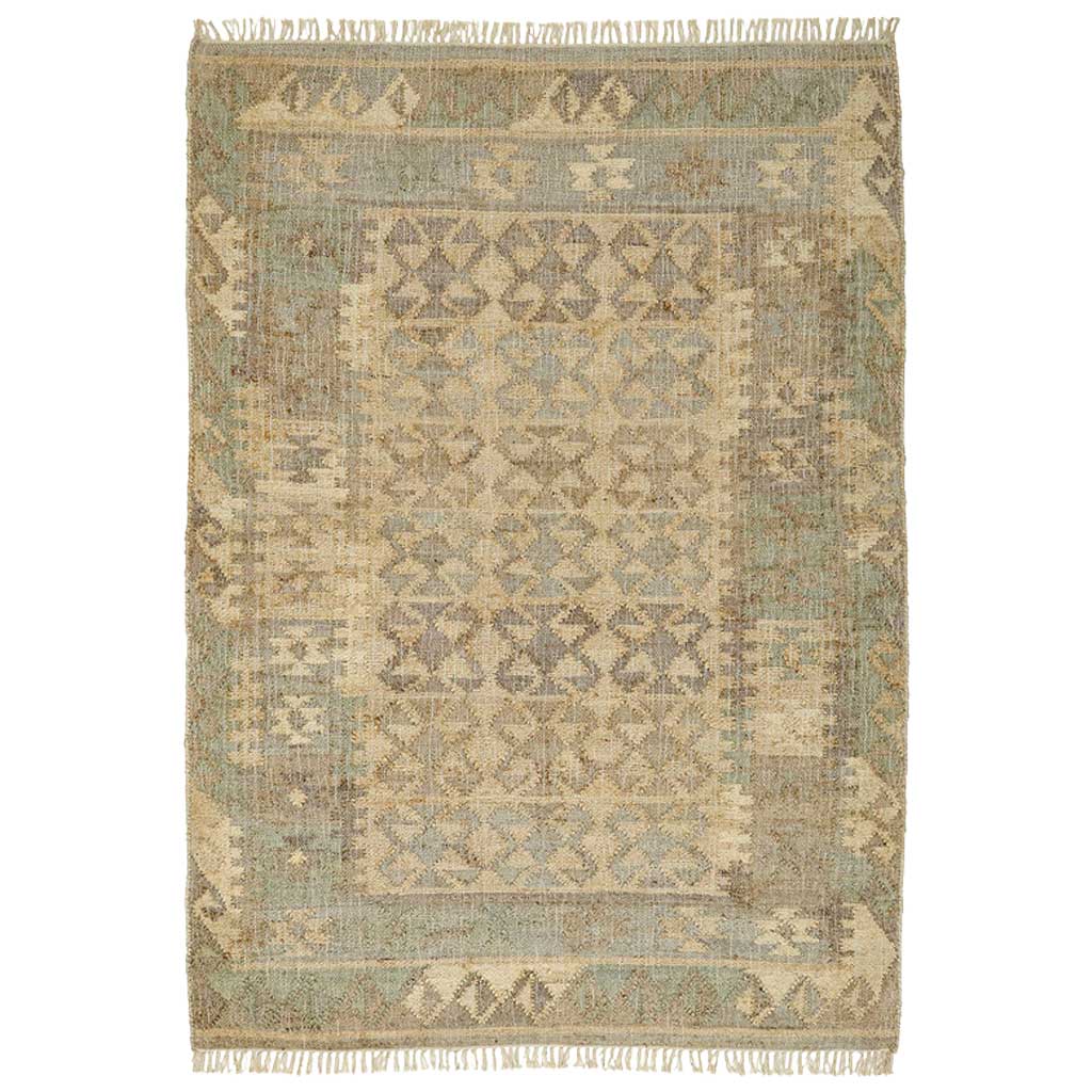 Bashir Jute Kelim Gulvtæppe - Beige/Grey - Liv Interior