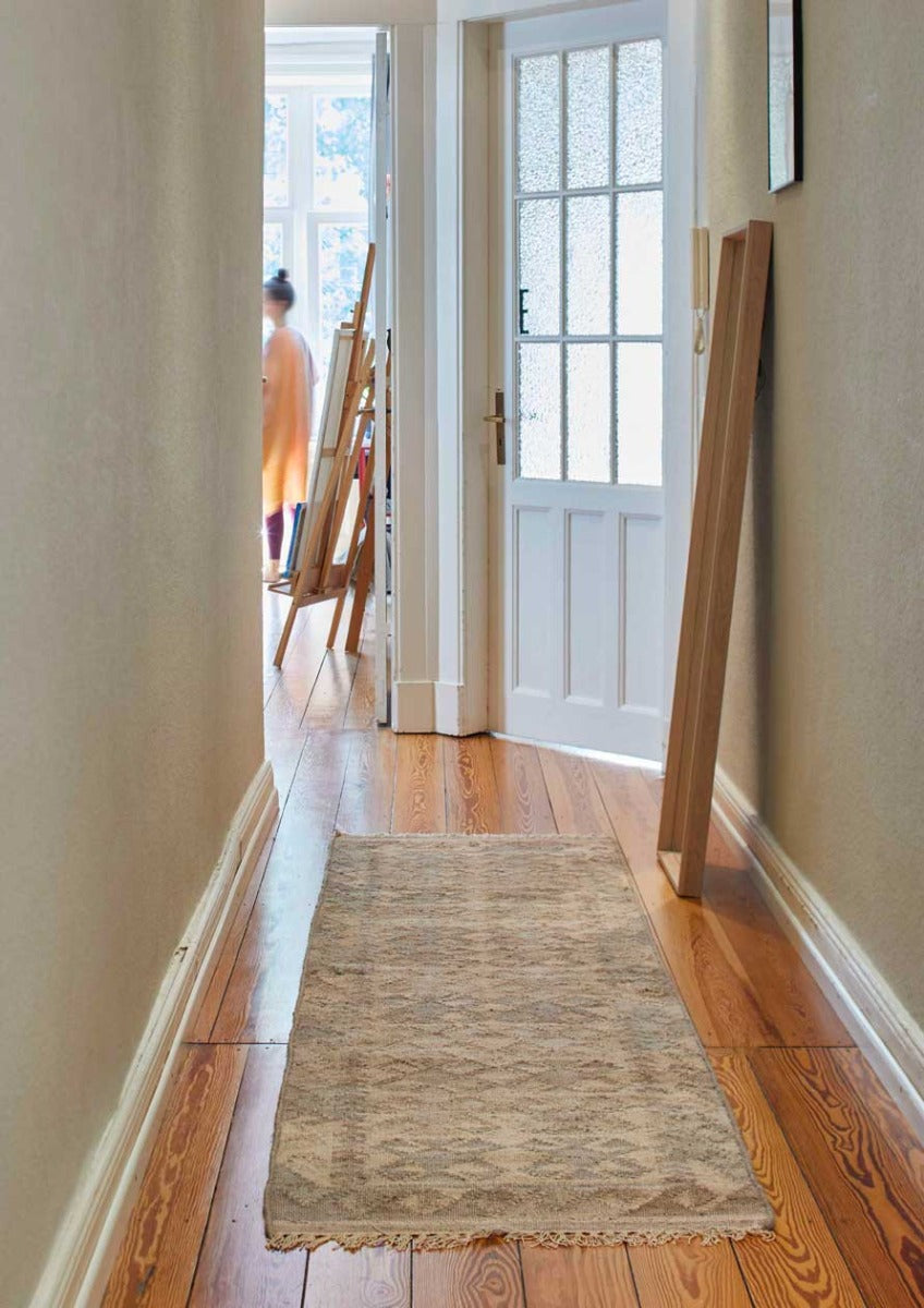 Bashir Jute Kelim Løber - 70x250 - Beige/Grey - Liv Interior