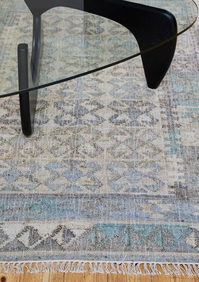 Bashir Jute Kelim Gulvtæppe - Beige/Grey - Liv Interior