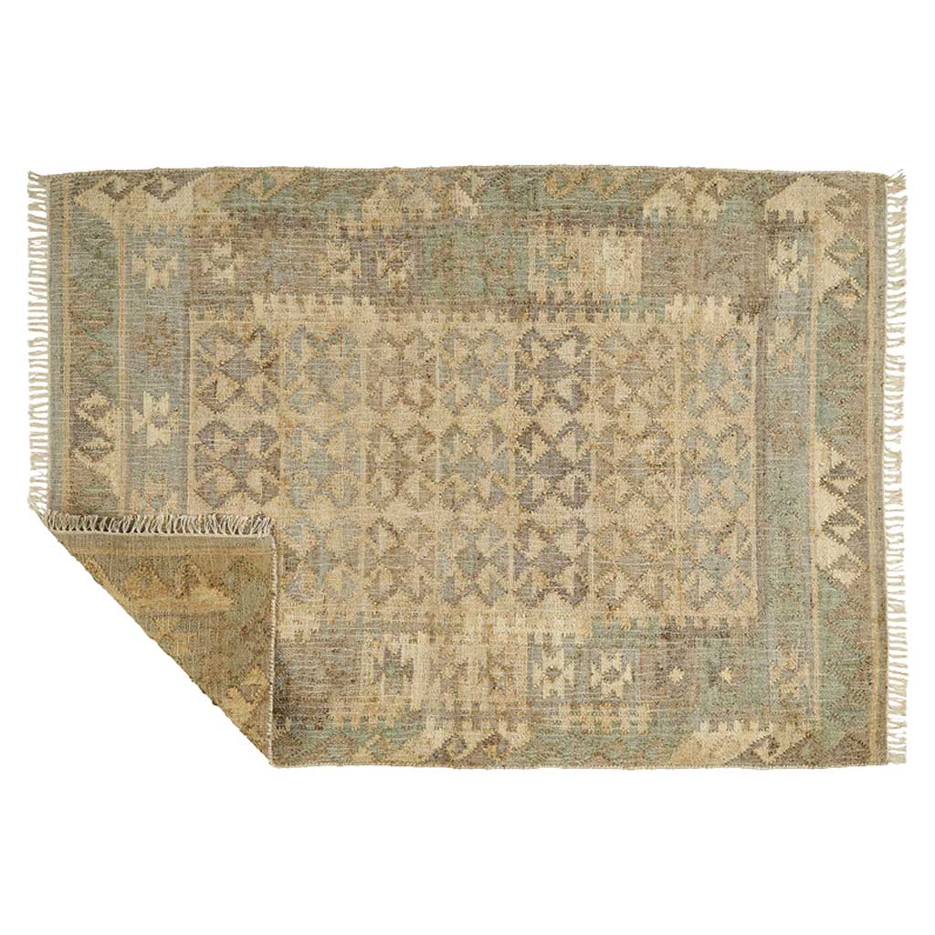 Bashir Jute Kelim Gulvtæppe - Beige/Grey - Liv Interior