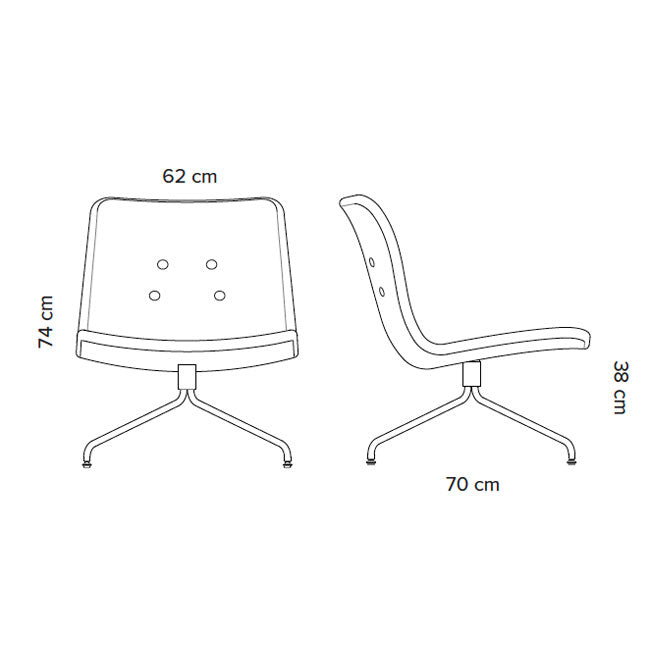 Primum Lounge Chair u/arm (Læder) - Bent Hansen