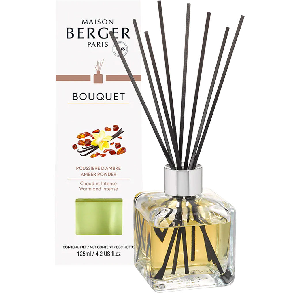 Amber Powder duftpinde - Cube Flakon Med Duftpinde - Maison Berger