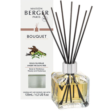 Under the Olive Tree - Cube Flakon Med Duftpinde - Maison Berger