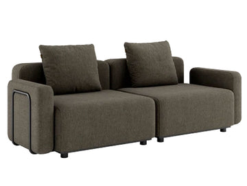 Cobana Lounge Sofa - 3 pers. m/arm. inkl. puder - Brown - SACKit