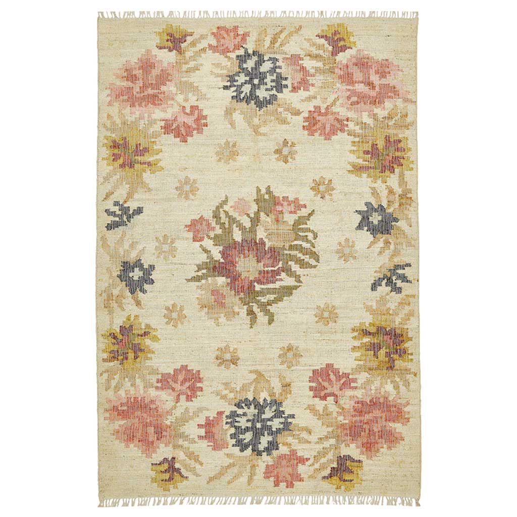 Dorset Jute Kelim Gulvtæppe - Pink/Rød/Grøn/Blå - Liv Interior