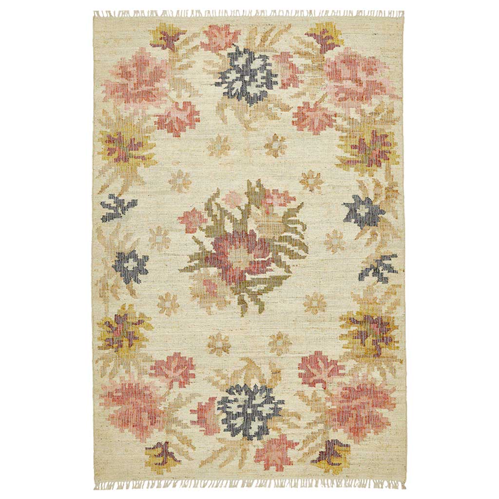 Dorset Jute Kelim Gulvtæppe - Pink/Rød/Grøn/Blå - Liv Interior