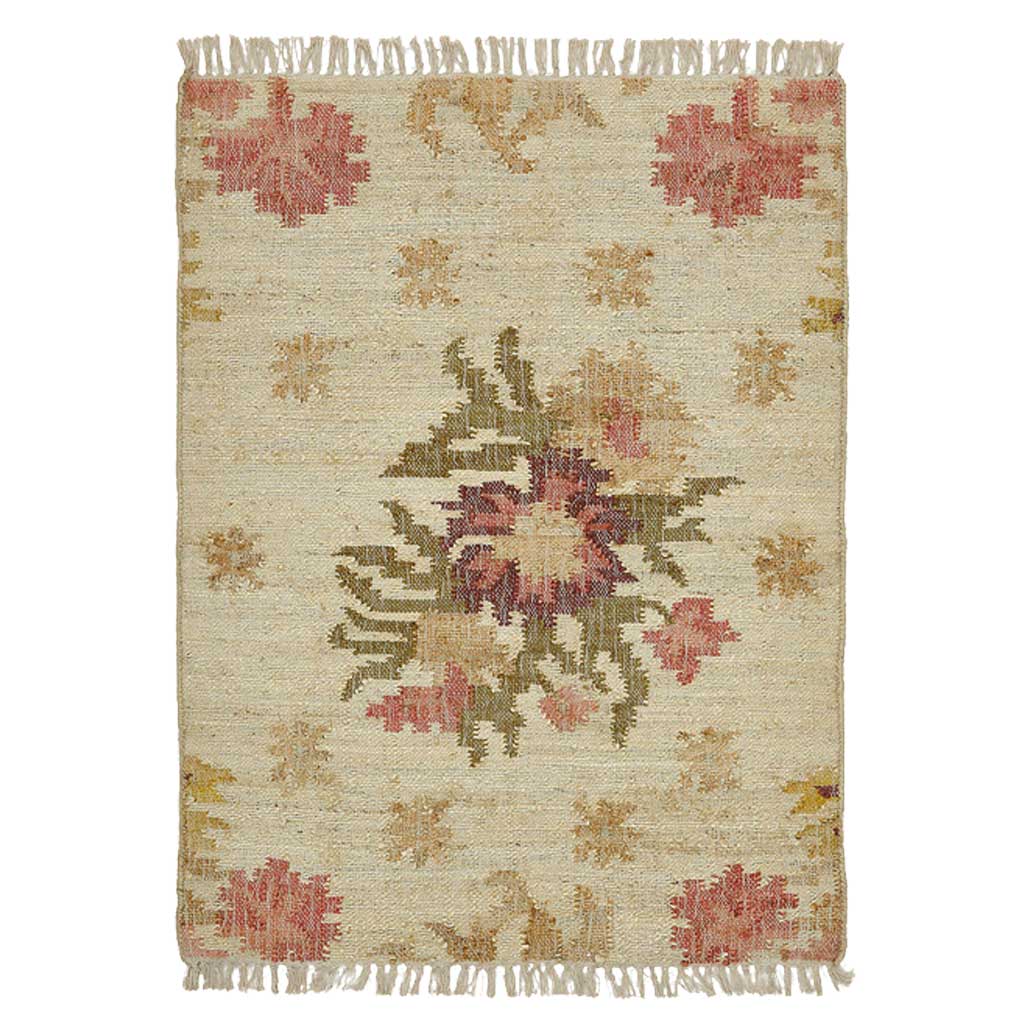 Dorset Jute Kelim Gulvtæppe - Pink/Rød/Grøn/Blå - Liv Interior