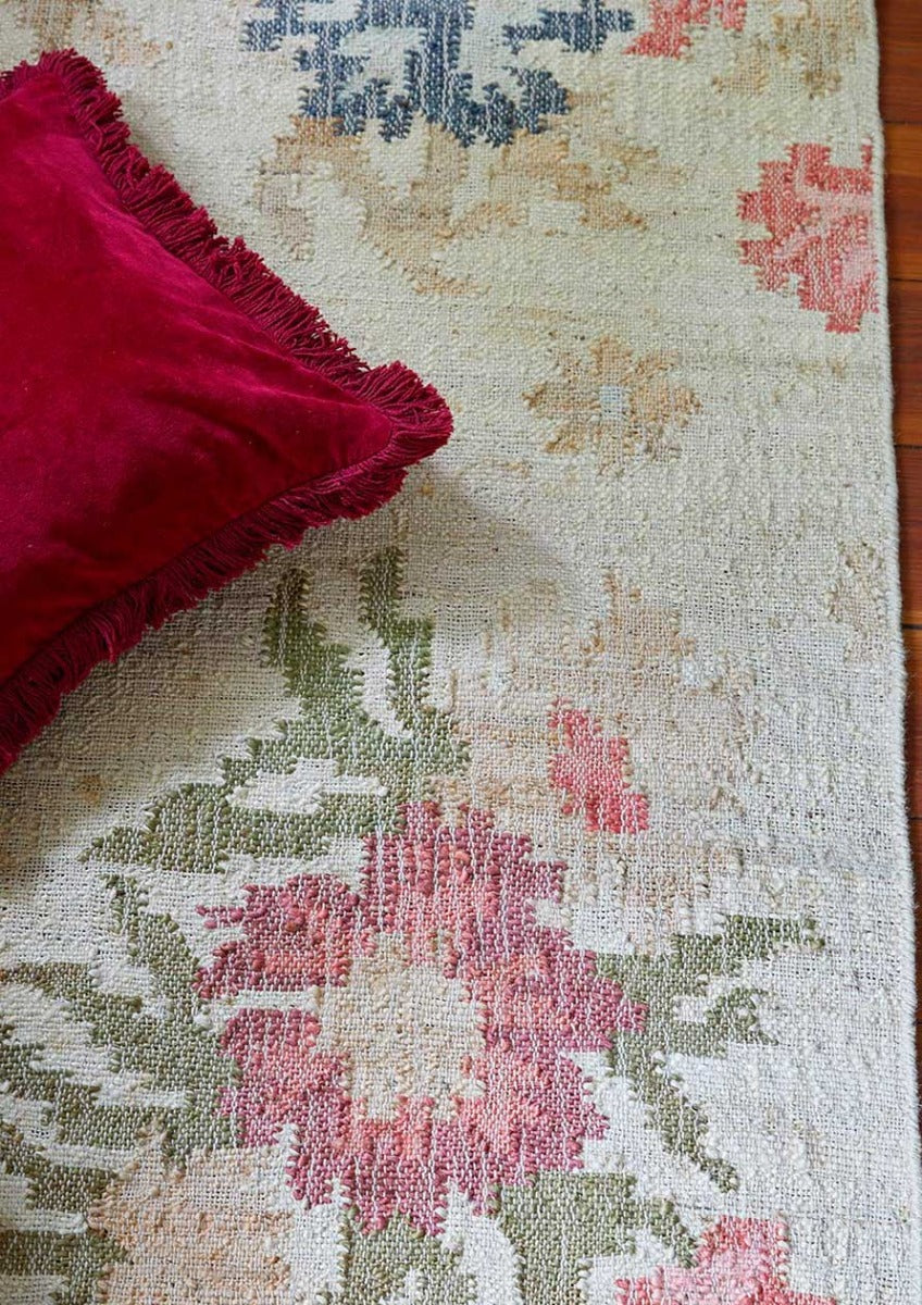 Dorset Jute Kelim Gulvtæppe - Pink/Rød/Grøn/Blå - Liv Interior