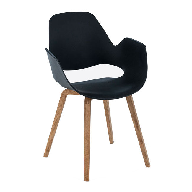 Falk Armchair (Træben, Sort sæde) - HOUE