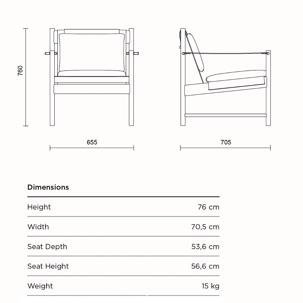 HB Lænestol - Kirsebær Olieret/Canvas - Brdr Krüger