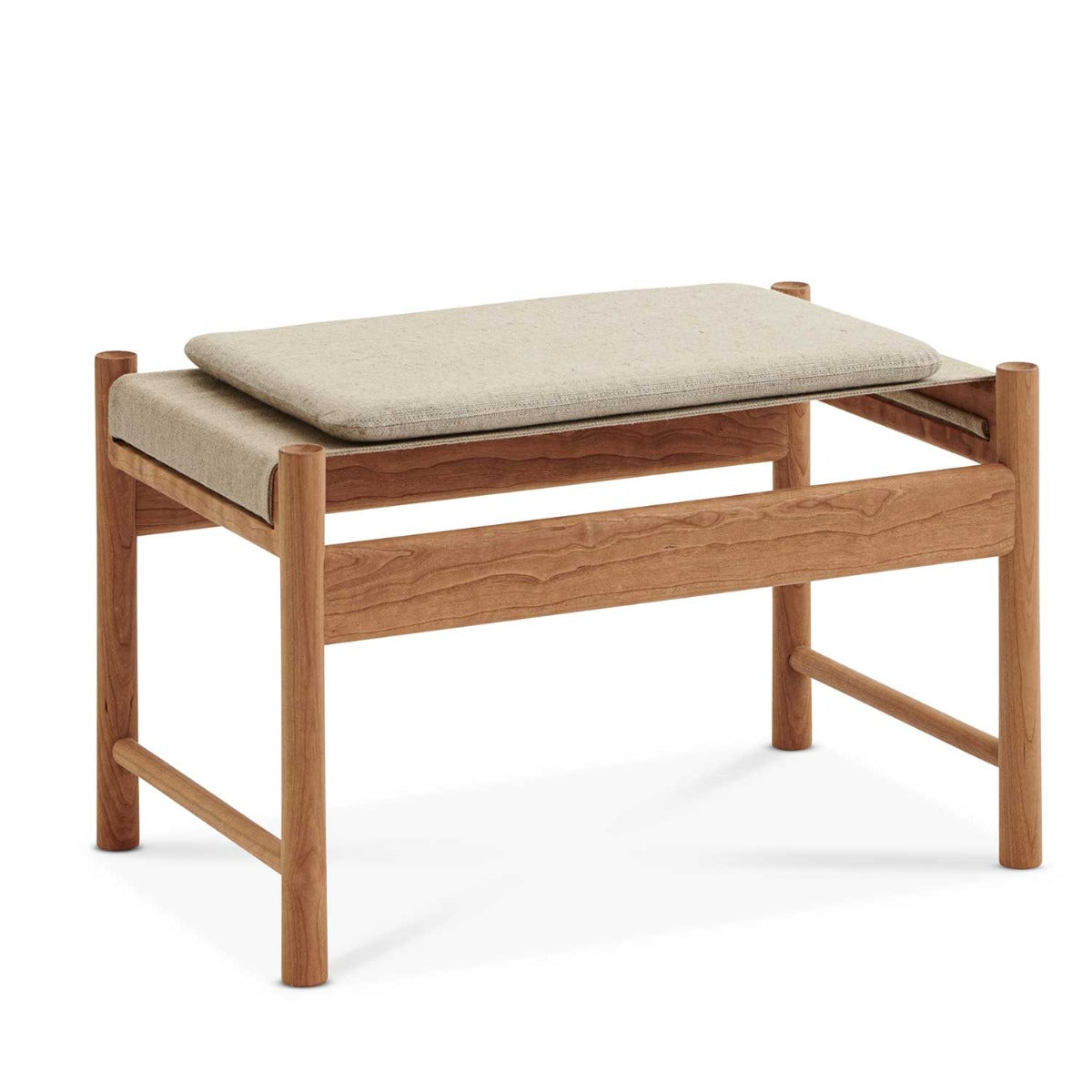 HB Fodskammel inkl. Canvas hynde - Kirsebær Olieret - Brdr Krüger