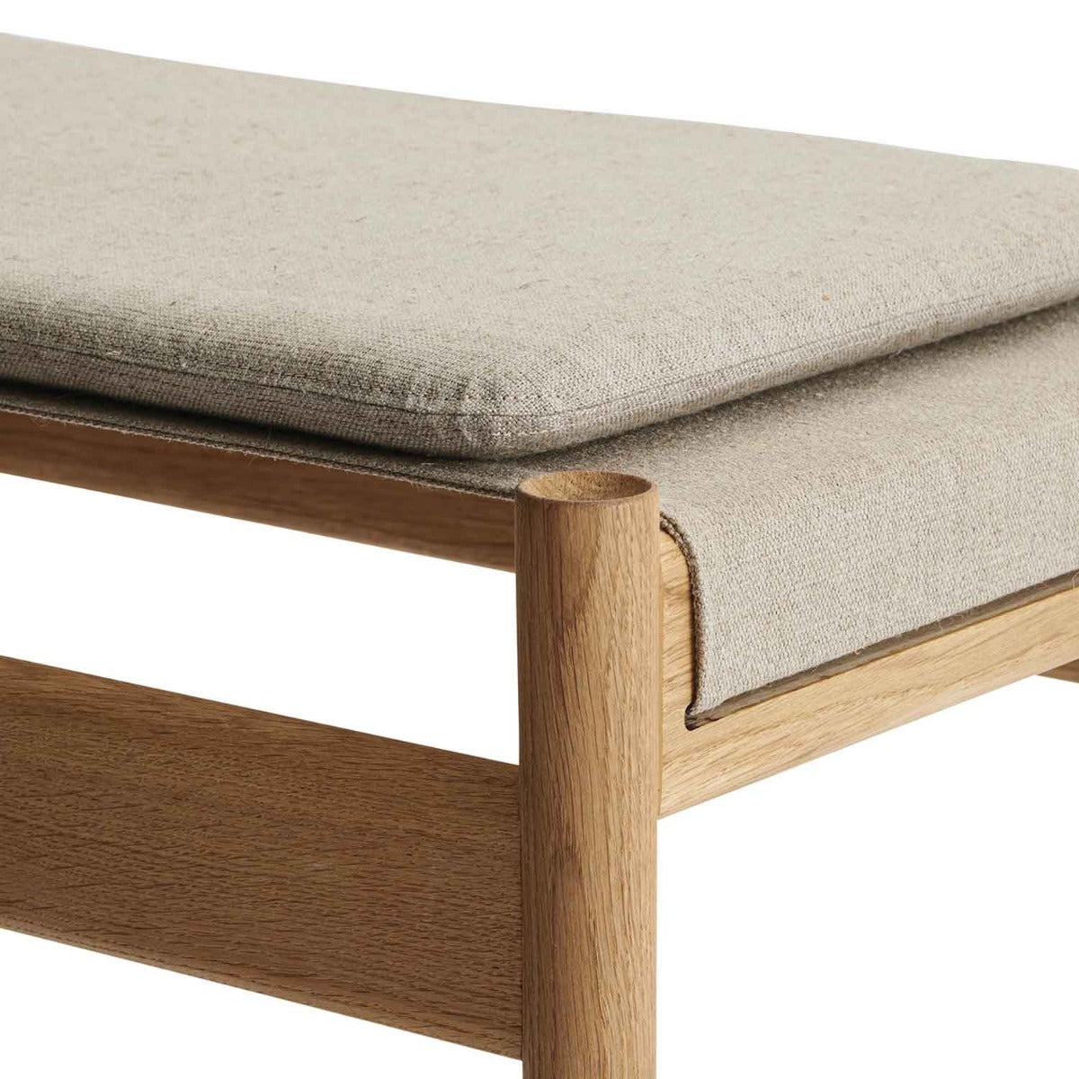 HB Fodskammel inkl. Canvas hynde - Eg Olieret - Brdr Krüger