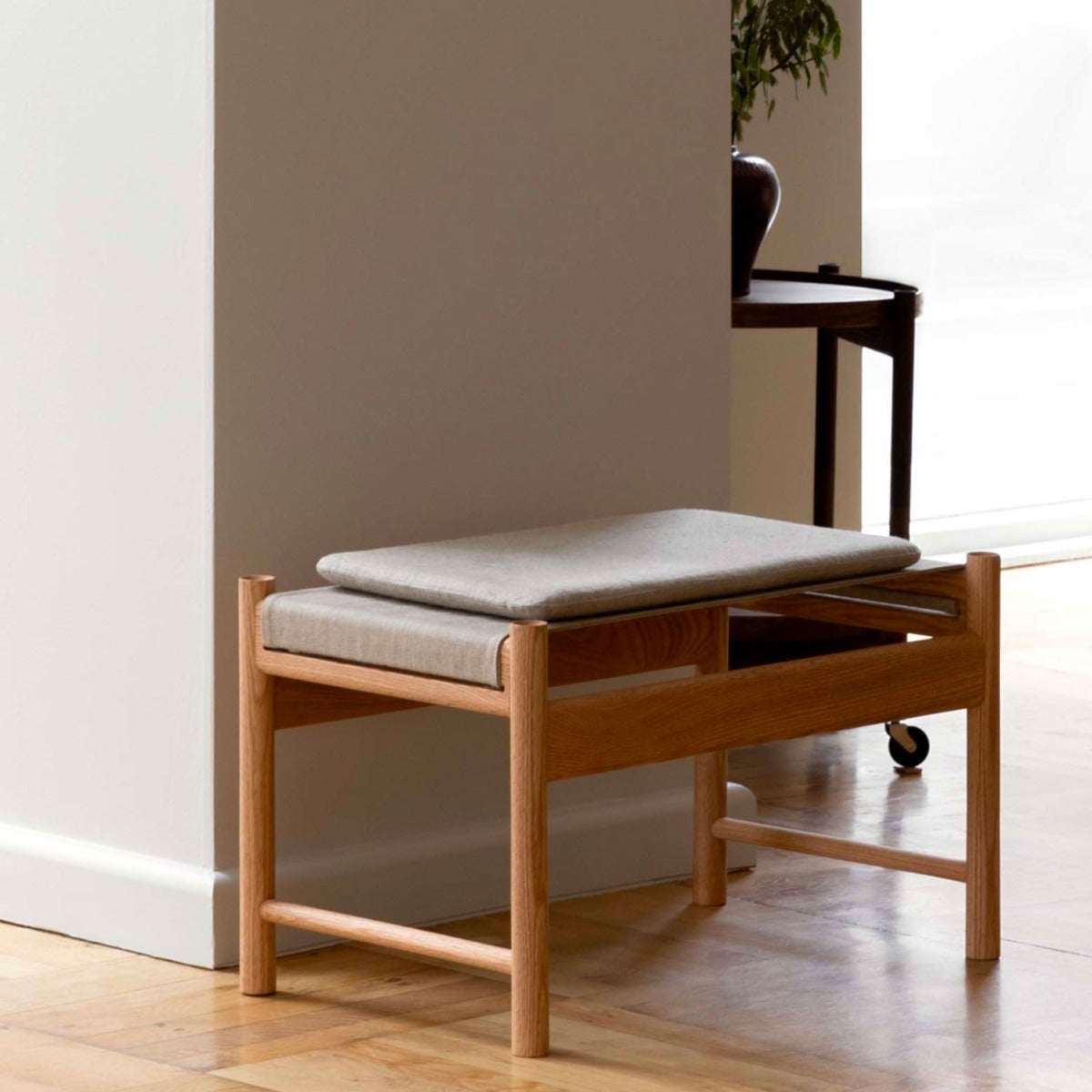 HB Fodskammel inkl. Canvas hynde - Eg Olieret - Brdr Krüger