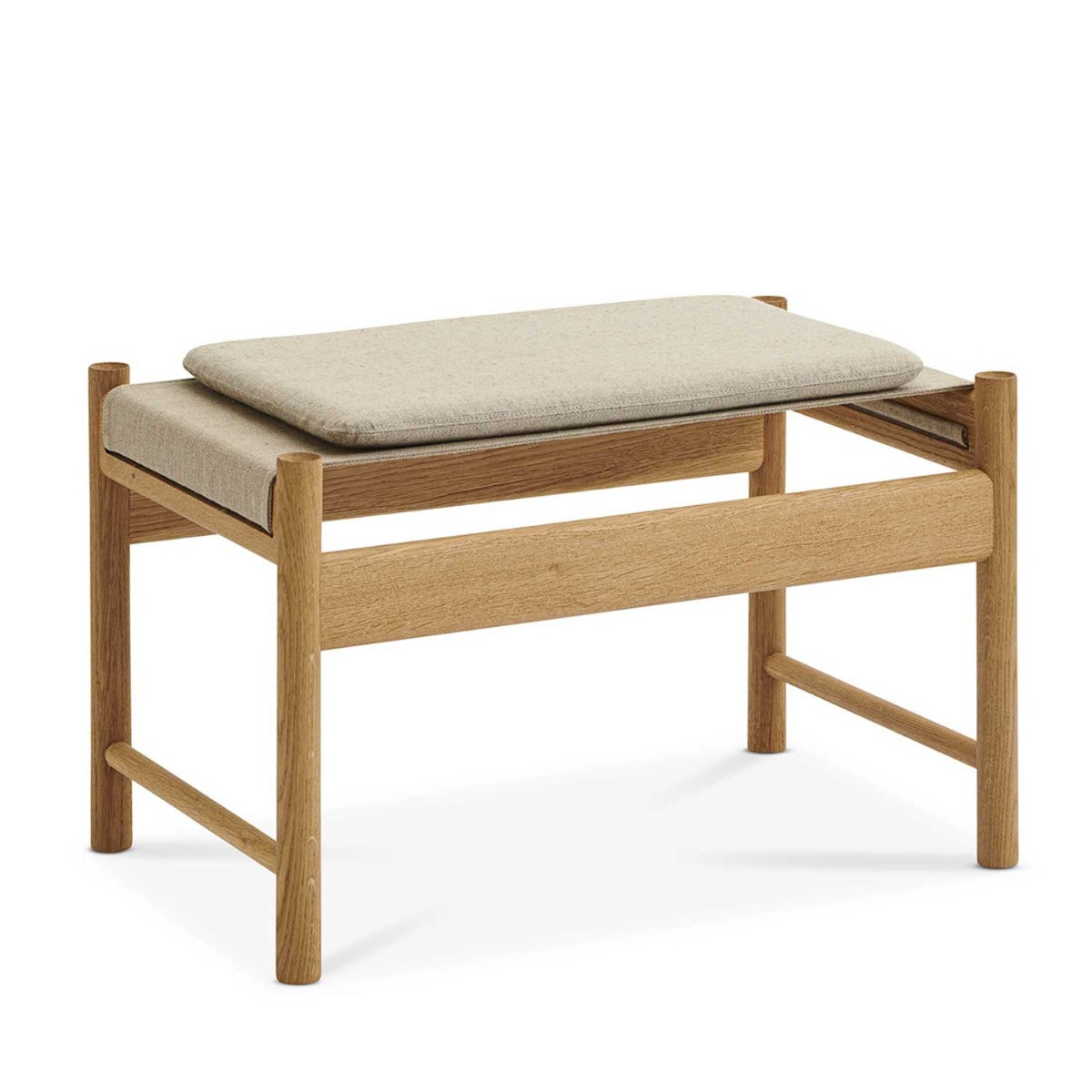 HB Fodskammel inkl. Canvas hynde - Eg Olieret - Brdr Krüger