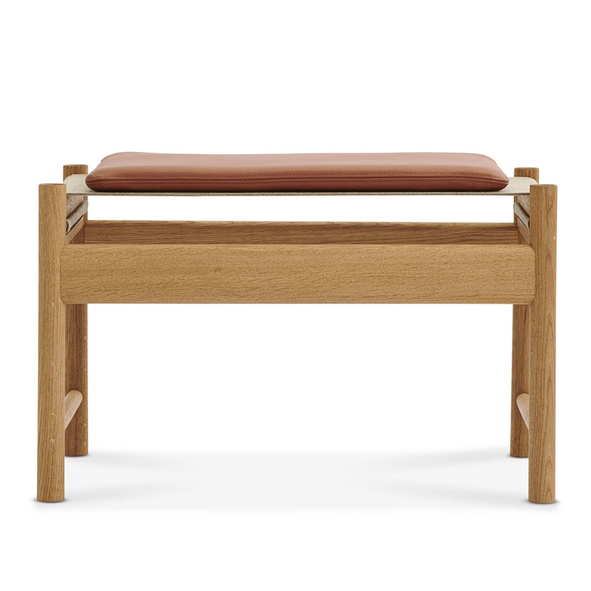 HB Fodskammel inkl. Cognac læder hynde - Eg Olieret - Brdr Krüger