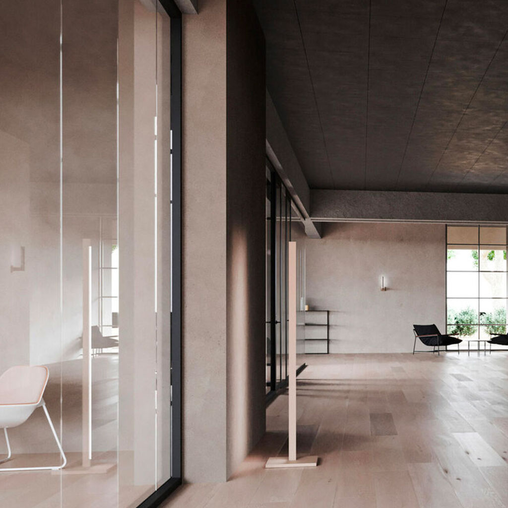 INLAY Gulvlampe F1 - Satin Gold / Satin Gold - Light Point / Studio F. A. Porsche