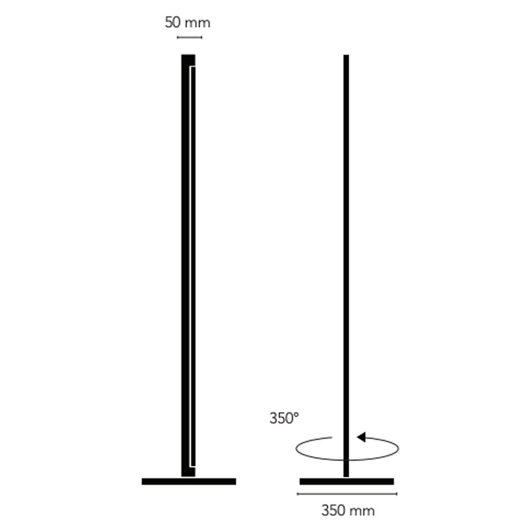 INLAY Gulvlampe F1 - Matt Black / Satin Silver - Light Point / Studio F. A. Porsche