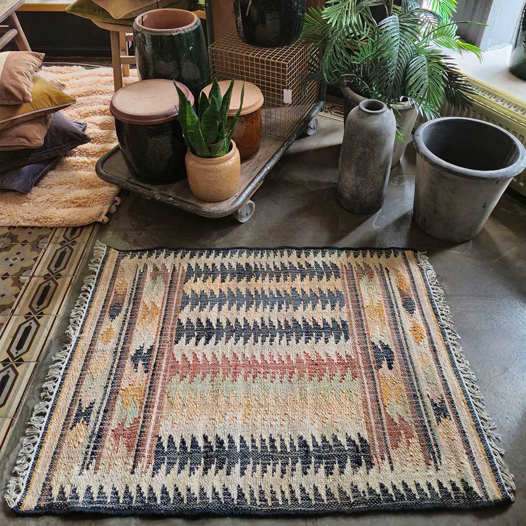 Fir Jute Kelim Gulvtæppe - Liv Interior