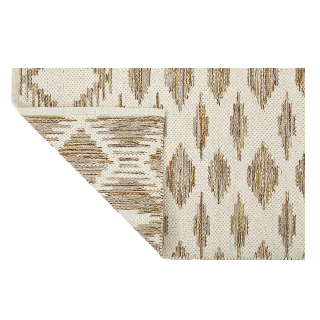 Idun wool/Cotton Gulvtæppe - Cream/Caramel - Liv Interior