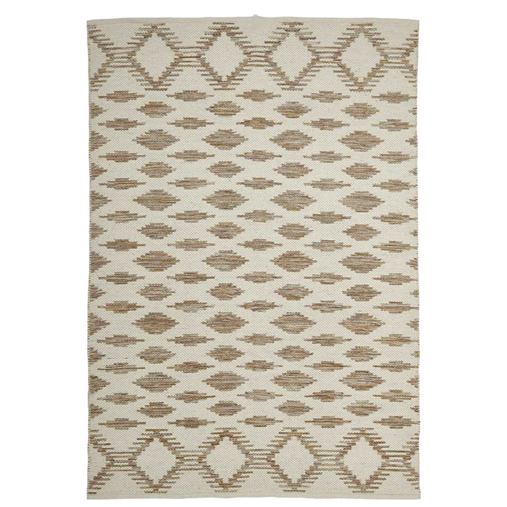 Idun wool/Cotton Gulvtæppe - Cream/Caramel - Liv Interior