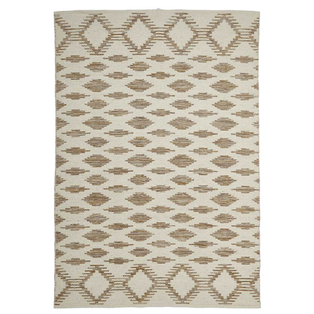 Idun wool/Cotton Gulvtæppe - Cream/Caramel - Liv Interior