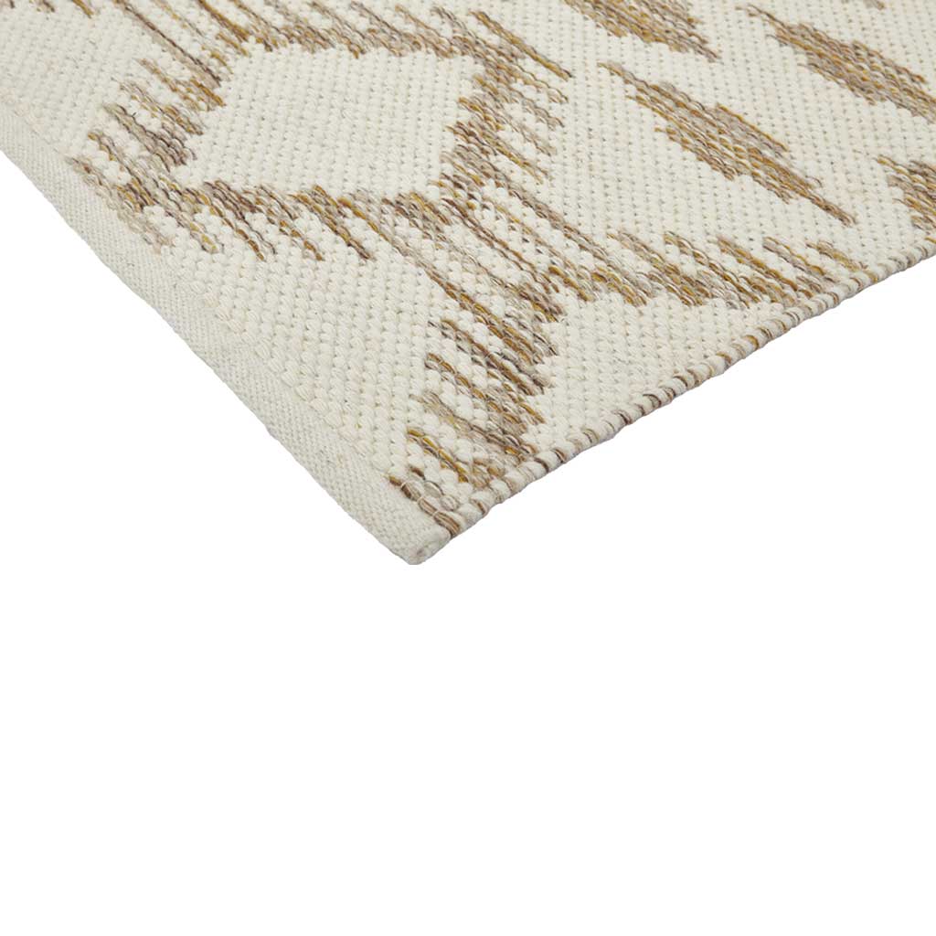 Idun wool/Cotton Gulvtæppe - Cream/Caramel - Liv Interior