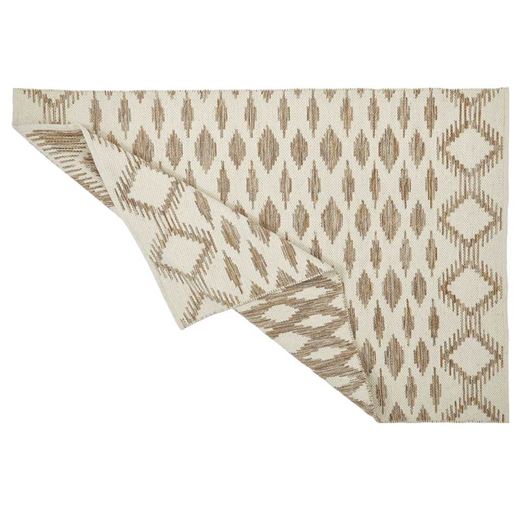 Idun wool/Cotton Gulvtæppe - Cream/Caramel - Liv Interior