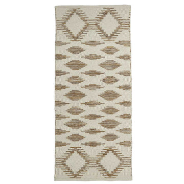 Idun wool/Cotton Løber - Cream/Caramel - Liv Interior