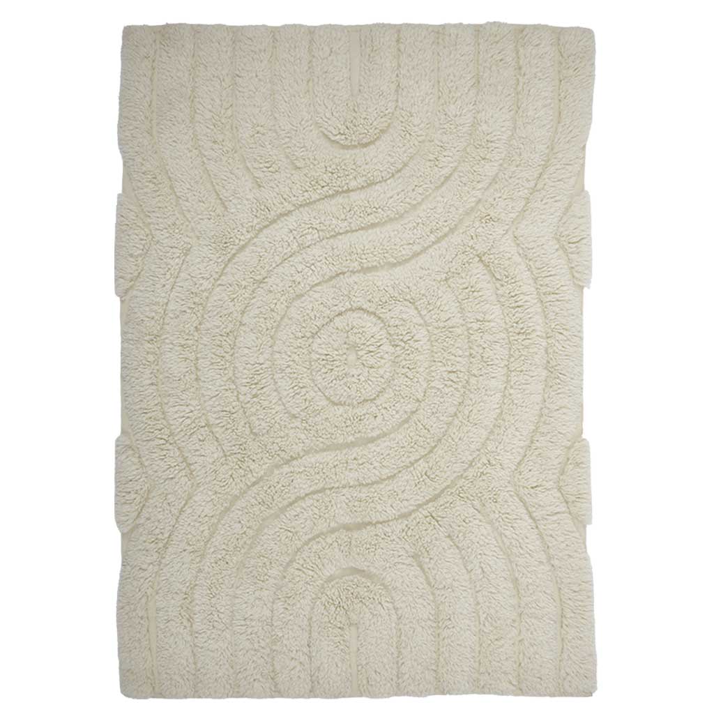 Swirl Shaggy Woolen Gulvtæppe - Liv Interior