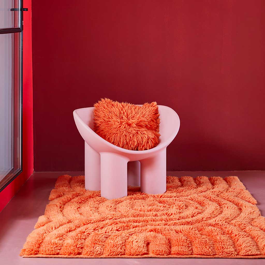 Swirl Shaggy Woolen Gulvtæppe - Liv Interior