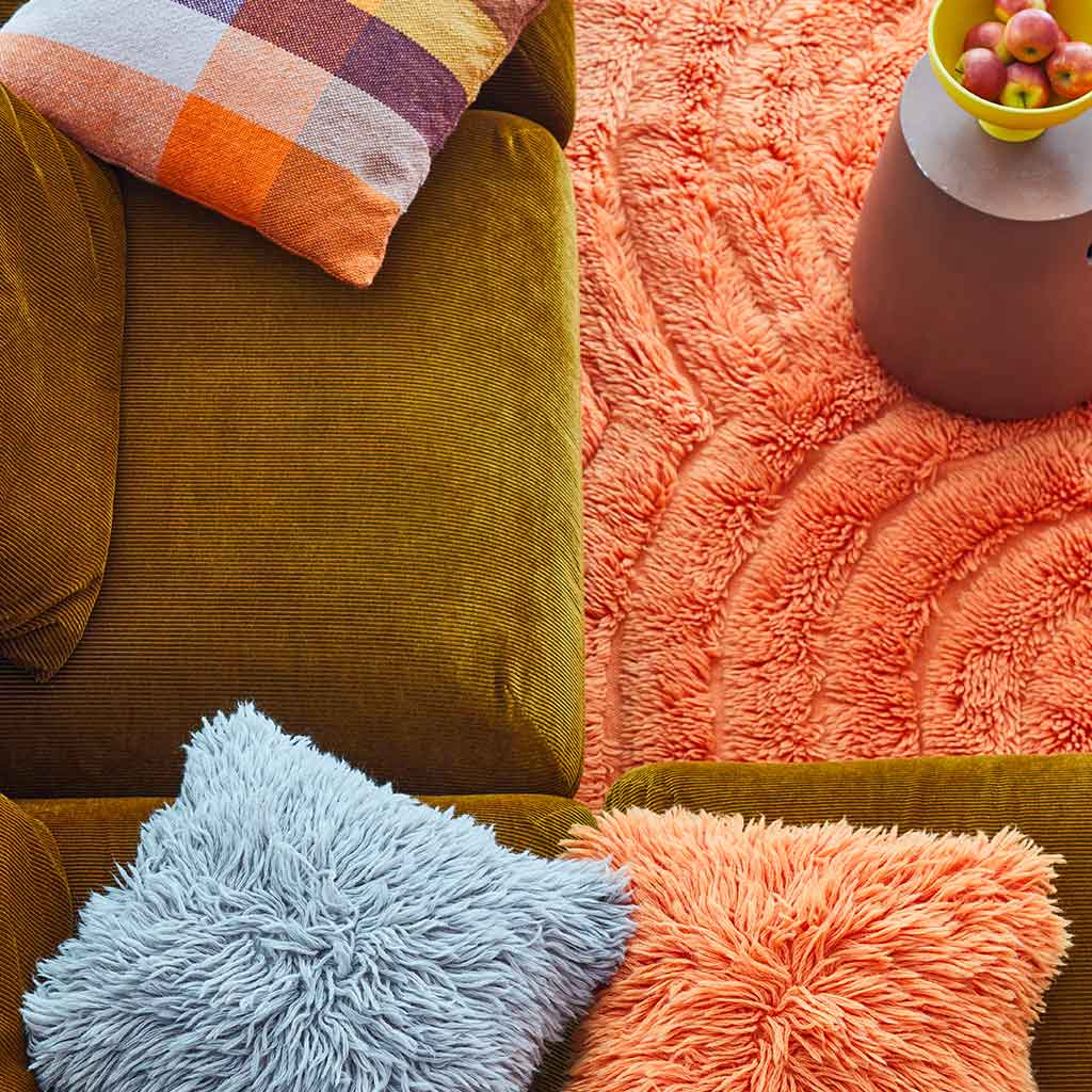 Swirl Shaggy Woolen Gulvtæppe - Liv Interior