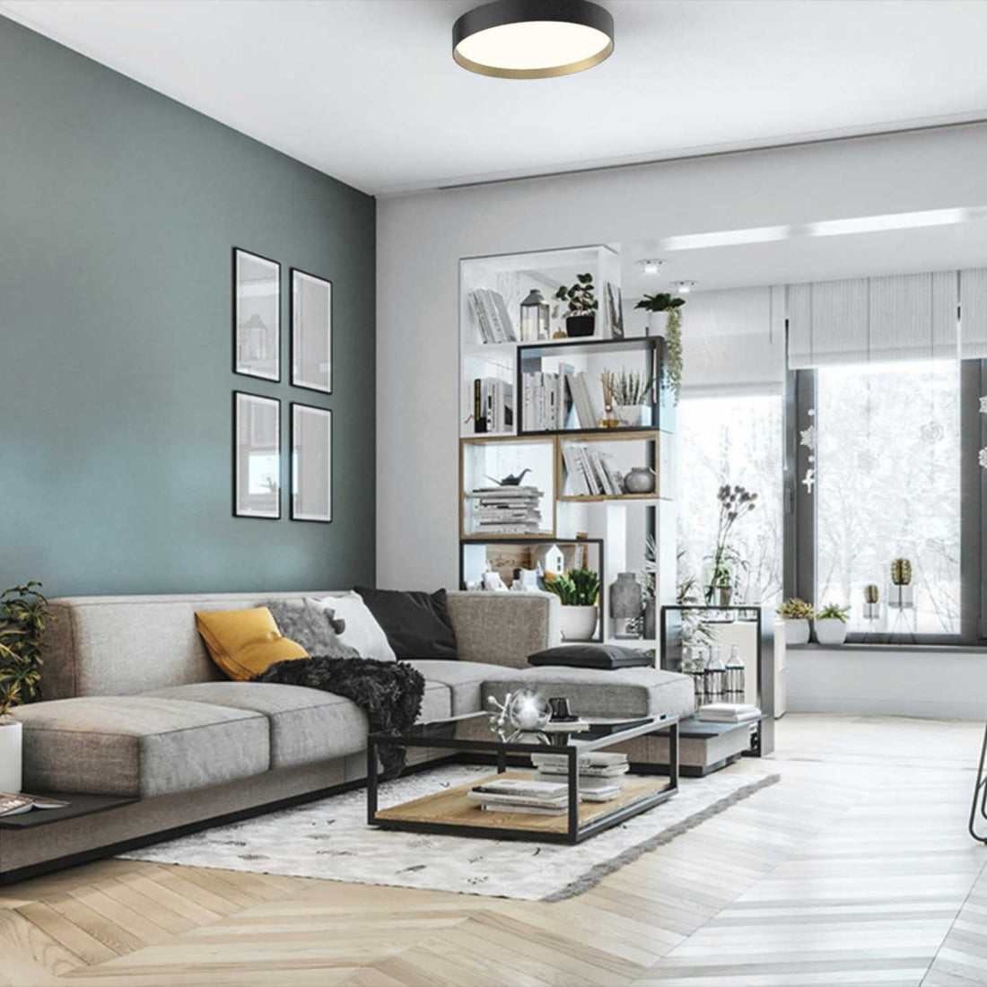 Lucia Ø60 Væg-/Loftlampe - Sort Guld - Loom Design