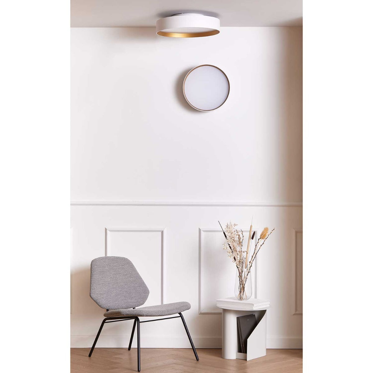 Lucia Ø45 Væg-/Loftlampe - Hvid Guld - Loom Design