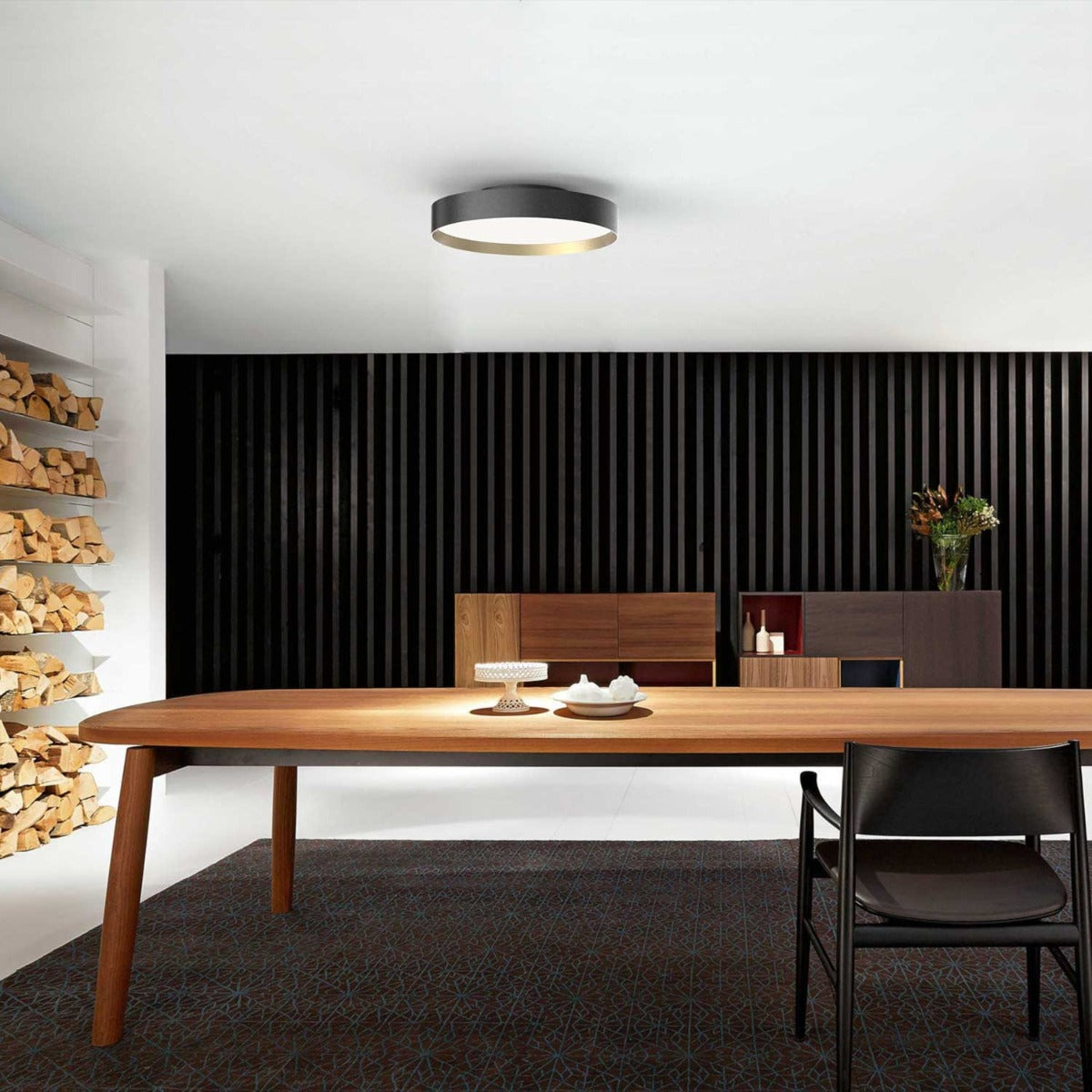 Lucia Ø45 Væg-/Loftlampe - Sort Guld - Loom Design