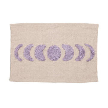 Luna Cotton Bademåtte - Natural/lilac, Oekotex - 55x80 - Liv Interior