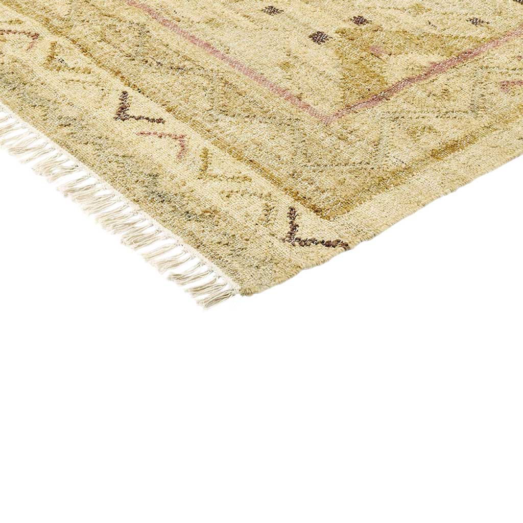 Provence Jute Kelim Gulvtæppe - Natural/Rose/Buttercup - Liv Interior