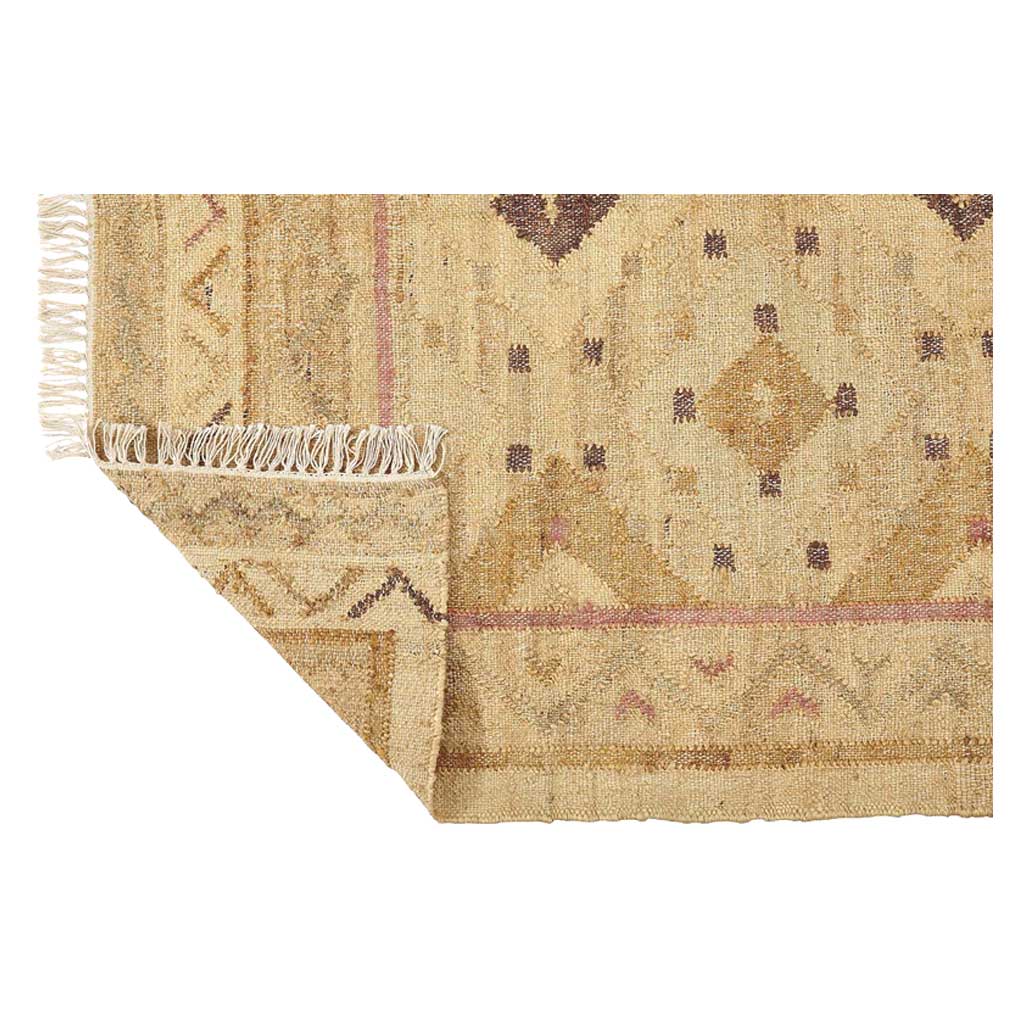 Provence Jute Kelim Gulvtæppe - Natural/Rose/Buttercup - Liv Interior