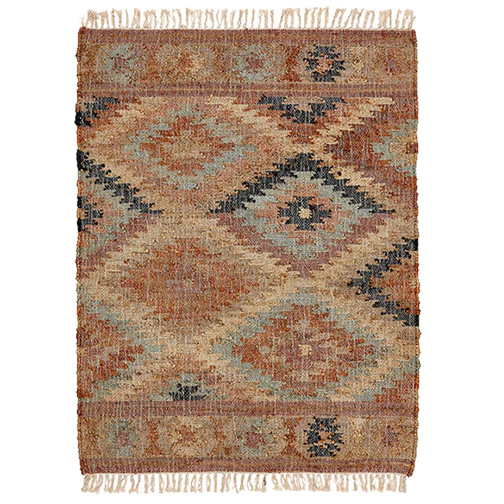 Puebla Jute Kelim Gulvtæppe - Rose/Sierra/Grey - Liv Interior