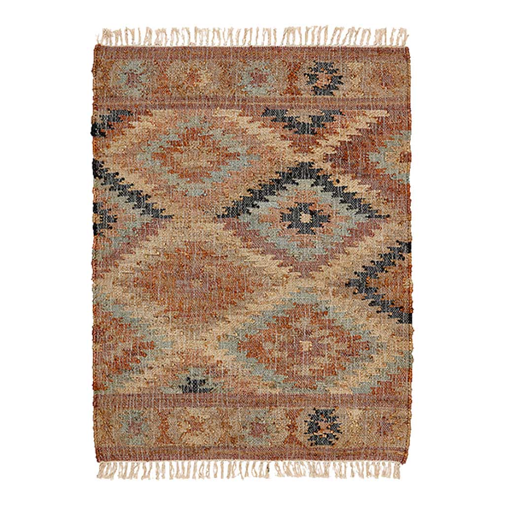 Puebla Jute Kelim Gulvtæppe - Rose/Sierra/Grey - Liv Interior