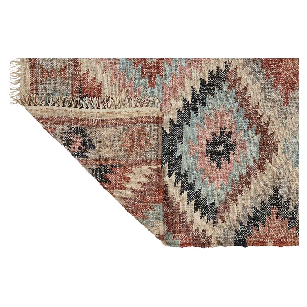 Puebla Jute Kelim Gulvtæppe - Rose/Sierra/Grey - Liv Interior